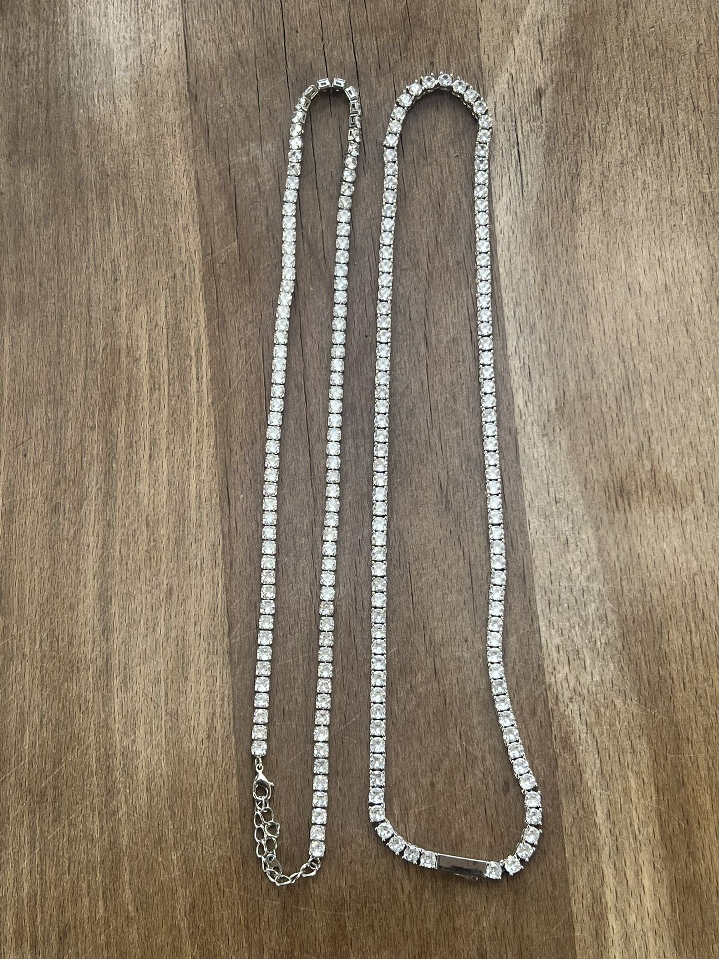 GUU 925 Silver Necklaces 16"+18" Set | 18K Gold Plated CZ Bling β $100 OBO (QUICK SALE!)
