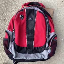 Red Samsonite Book Bag Heavy Duty Knapsack Travel-On Hiking School Bag Preowned