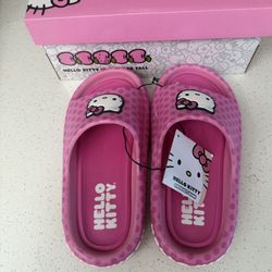 Hello Kitty Little Kids Girls' Comfort Slides Sz 3, NWT
