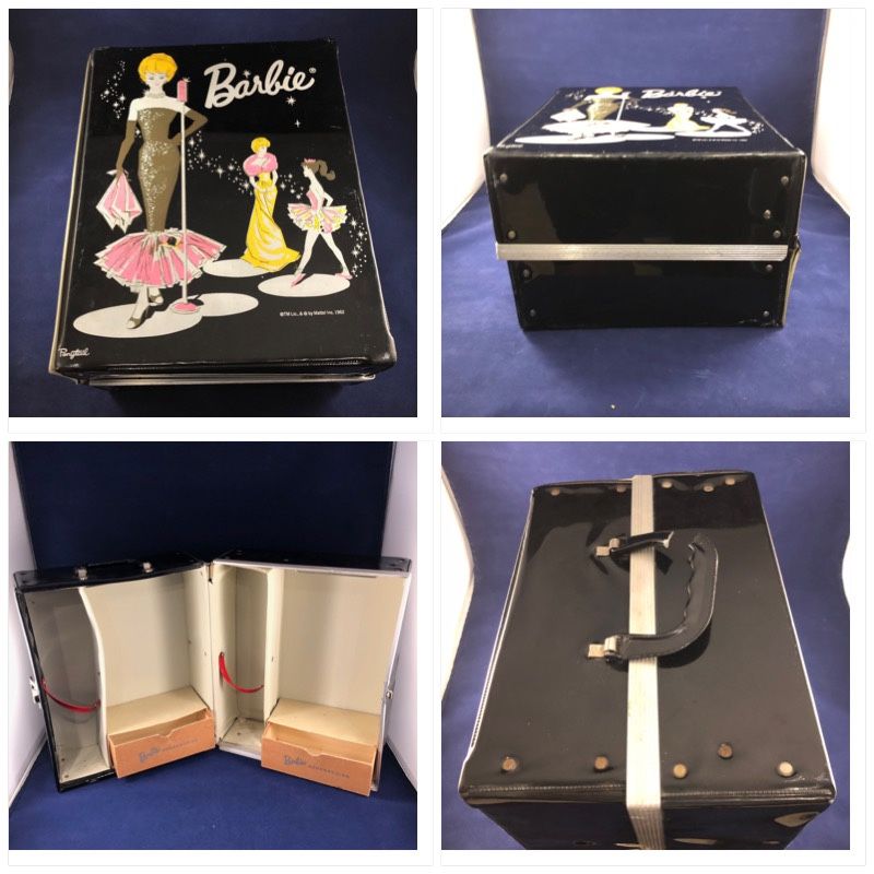 Vintage 1960s Mattel Barbie Doll Carrying Case Trunk Ponytail Solo In The Spotlight