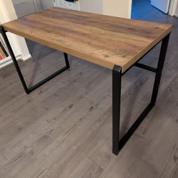 Wood Desk, Metal Frame