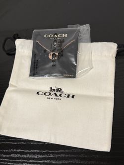 Coach New York Rose Gold C Pendant Necklace