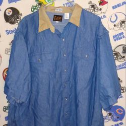 Vintage Vntg 1990s Plains Western Wear Denim Style Cowboy Button Up Shirt