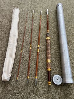 Vintage Wright & McGill Eagle Claw 7.5 foot No. 4 PLP powerlight combination spinning/fly pack rod