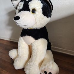 36" Big Puppy Dog Plush Black Ivory Large Toy Super Cute
