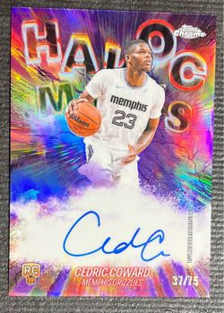 Cedric Coward Topps Chrome Halos RC Auto 37/75