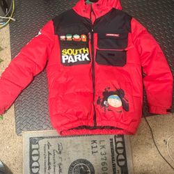 Red South Park Puffer Jacket – Size 
