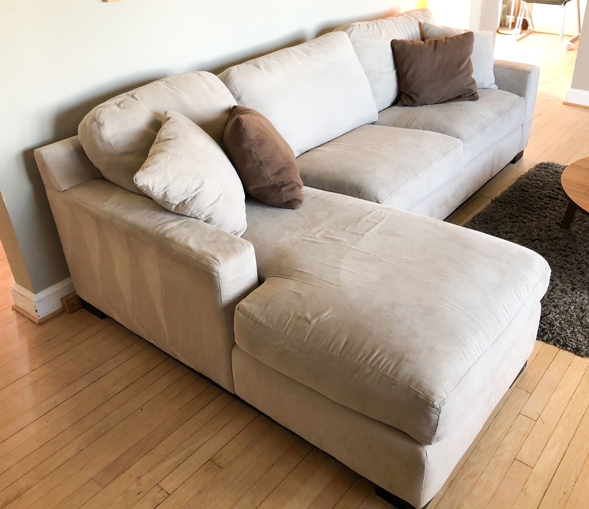 Microfiber Couch / Sofa with Left Chaise and Side Chairs