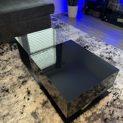 Coffee Table Gloss Black With Glass Brand New