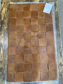 ARHAUS Set Of Woven Leather Brown Pillow 