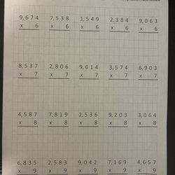 Multiplication Facts Original 