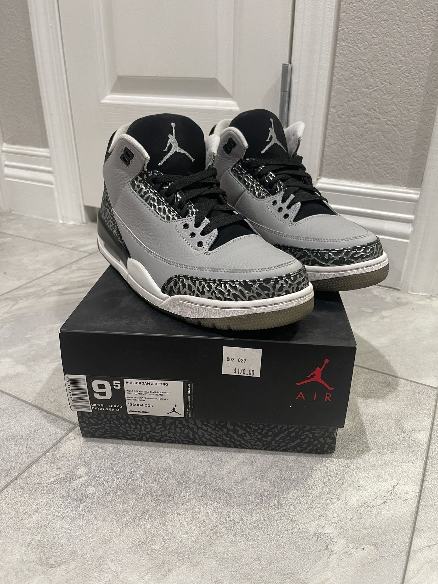 Jordan 3 Wolf Gray