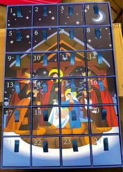Nativity Scene Christmas Advent Calendar socks