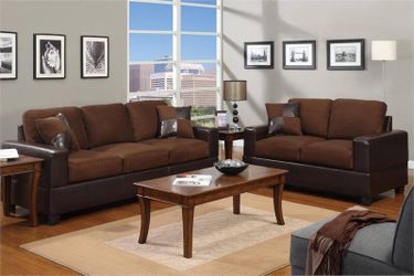 2pc sofa set chocolate brown new