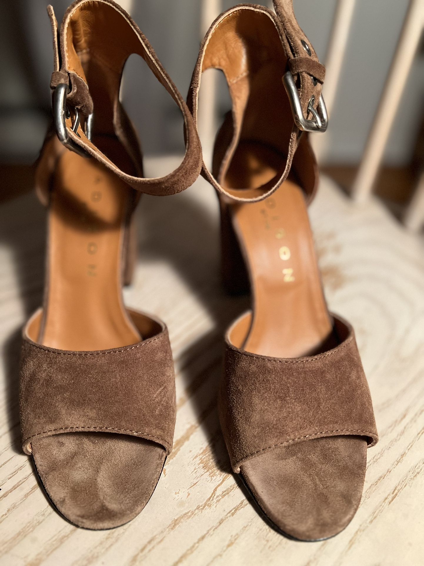 Vero Cuoio, Heel Sandals, Brown, Size 39 European