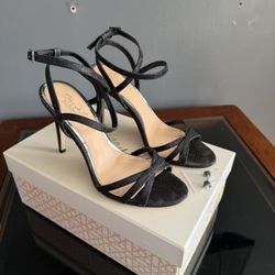 Jewel Badgley Mischka Black Sparkly Heels