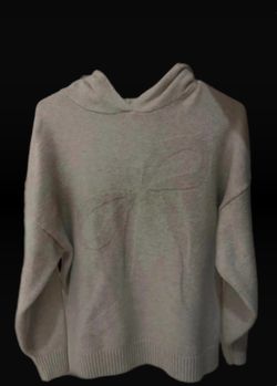 Light Brown Hoodie with Embossed Bow Detail