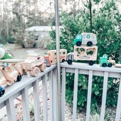 Huge Lot 40pc Wooden Toy Cars Plane Trucks melissa and doug