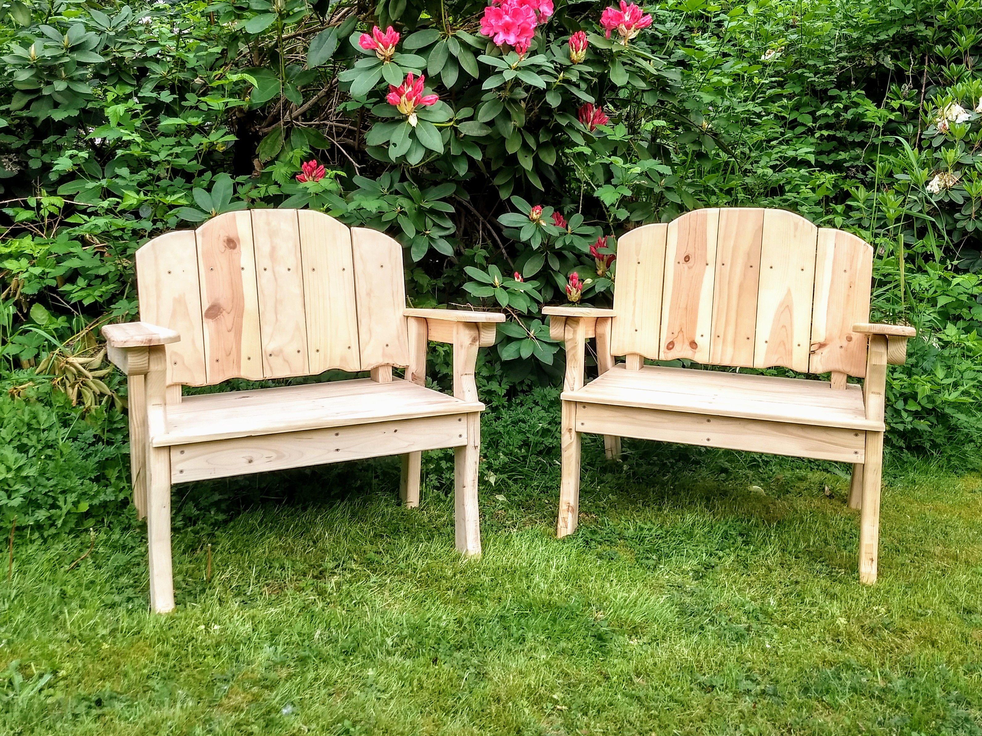 Pine Chairs - Wooden chairs - Outdoor Furniture - Unfinished - Set of Two - Christmas Gift