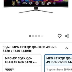 MSi MPG QD-OLED 49" Curved Gaming Monitor 