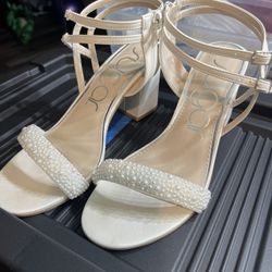 Sugar Woman low Ankle Strap Wedding Heels