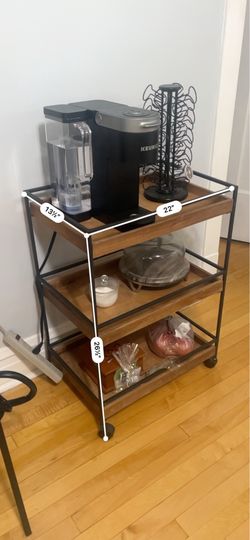 3-Tier Rolling Coffee Cart / Kitchen Storage Cart