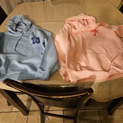 Pink And Light Blue Hoodie Sweater For $35.00 Size Small 
