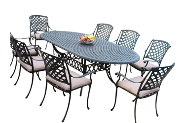 CBM Patio 9 Piece Dining Table Set DS-KLSS260180T (expandable)