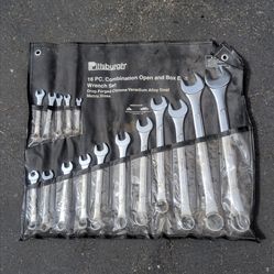 Pittsburgh 16 piece combination open and box end wrench set