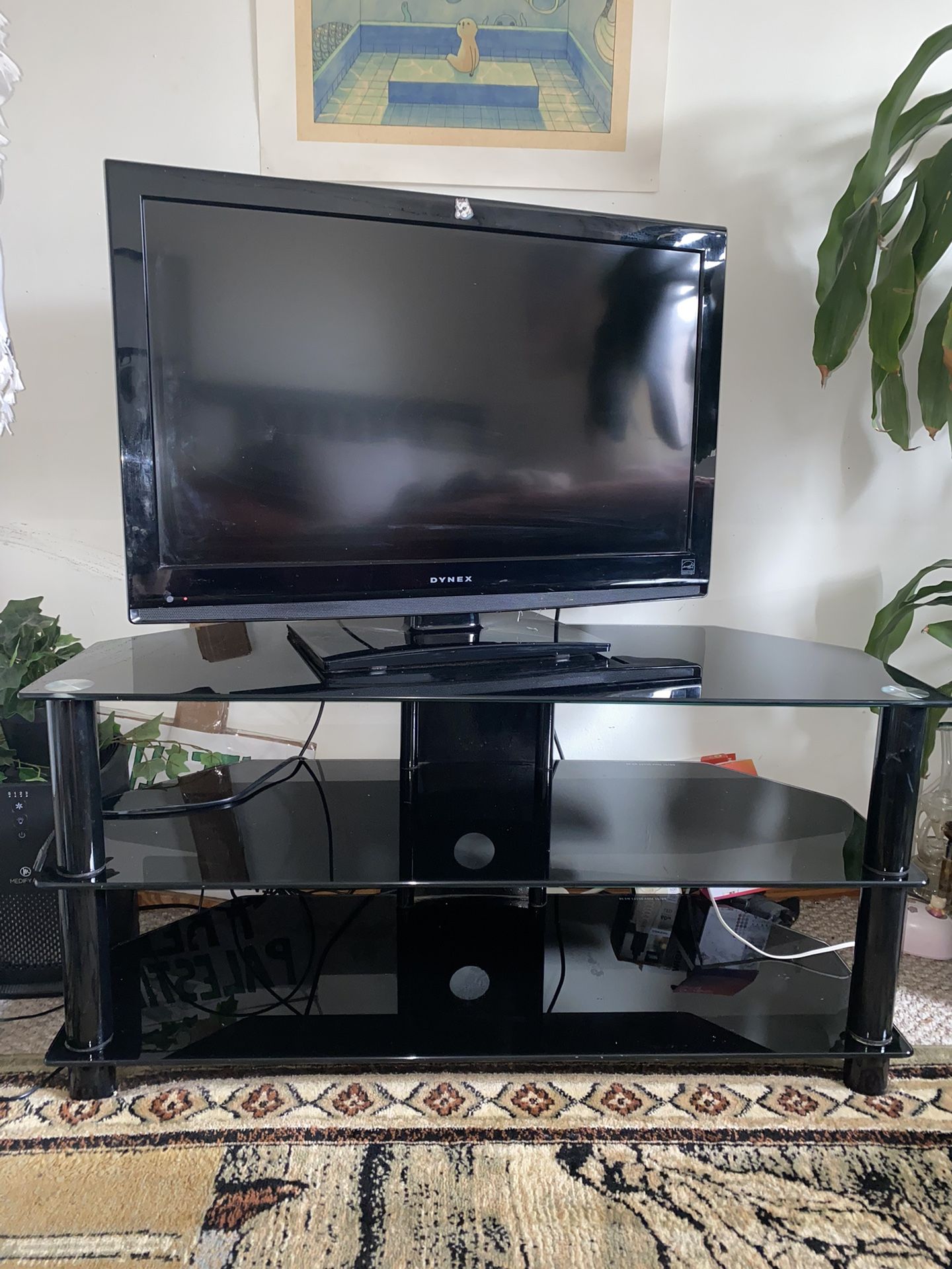 Black Coffee Table TV Stand Console