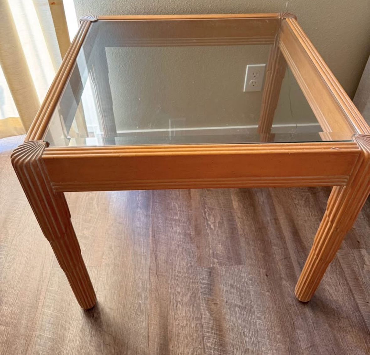 Glass Top Wooden Side/Coffee Table
