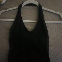 black hollister halter top