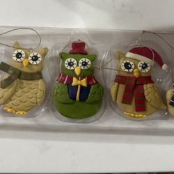 Owl 5 Piece Christmas Tree Ornament Set