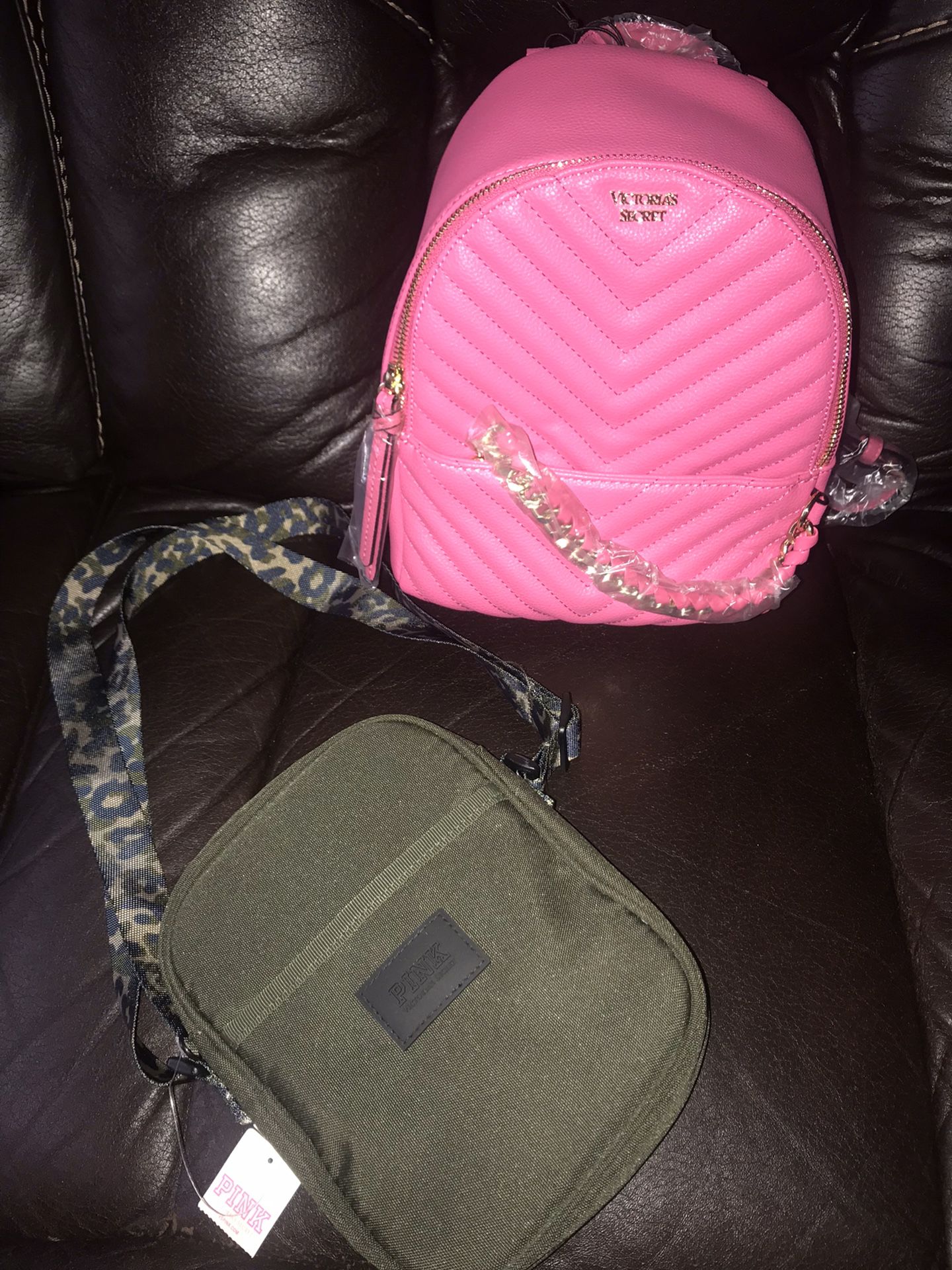 VS Mini Backpack and PINK Crossbody bag