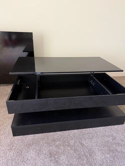 Modern High Glass 2-Tier LED  Coffee Table