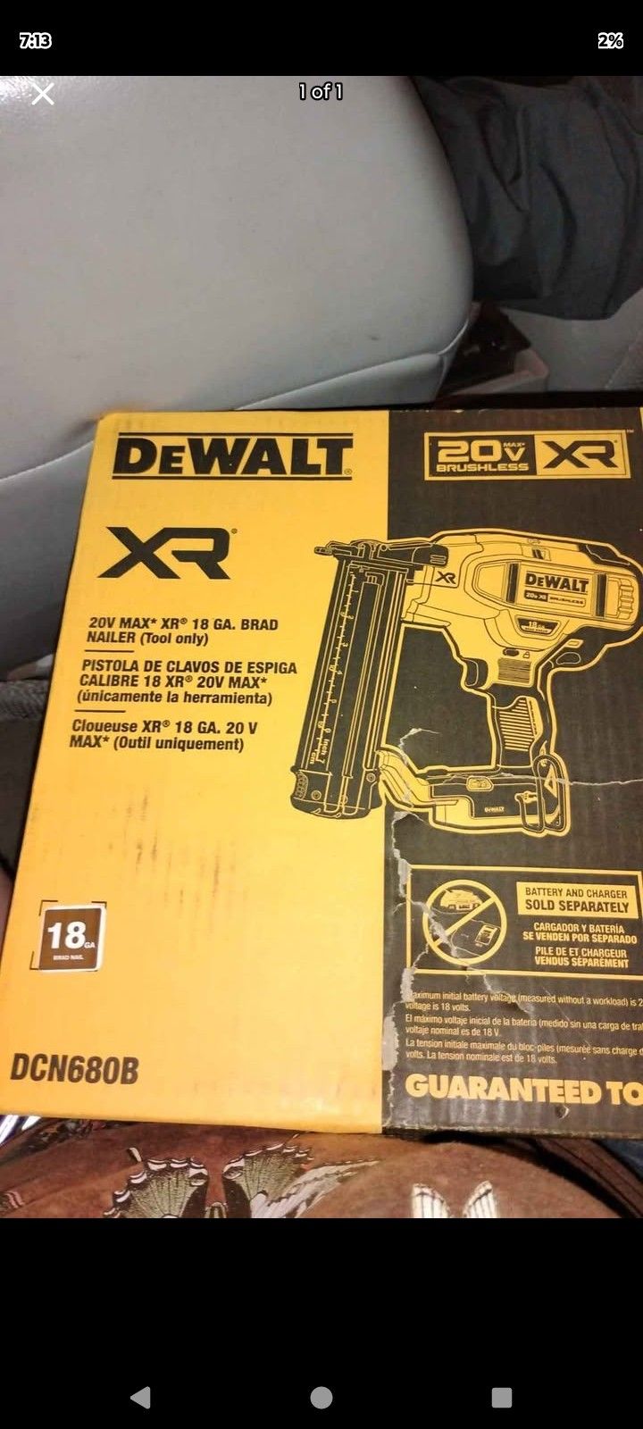DEWALT 18 GAUGE BRAD NAILER