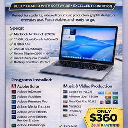 MacBook Air 2020 – Fully Loaded with Software – Excellent Condition