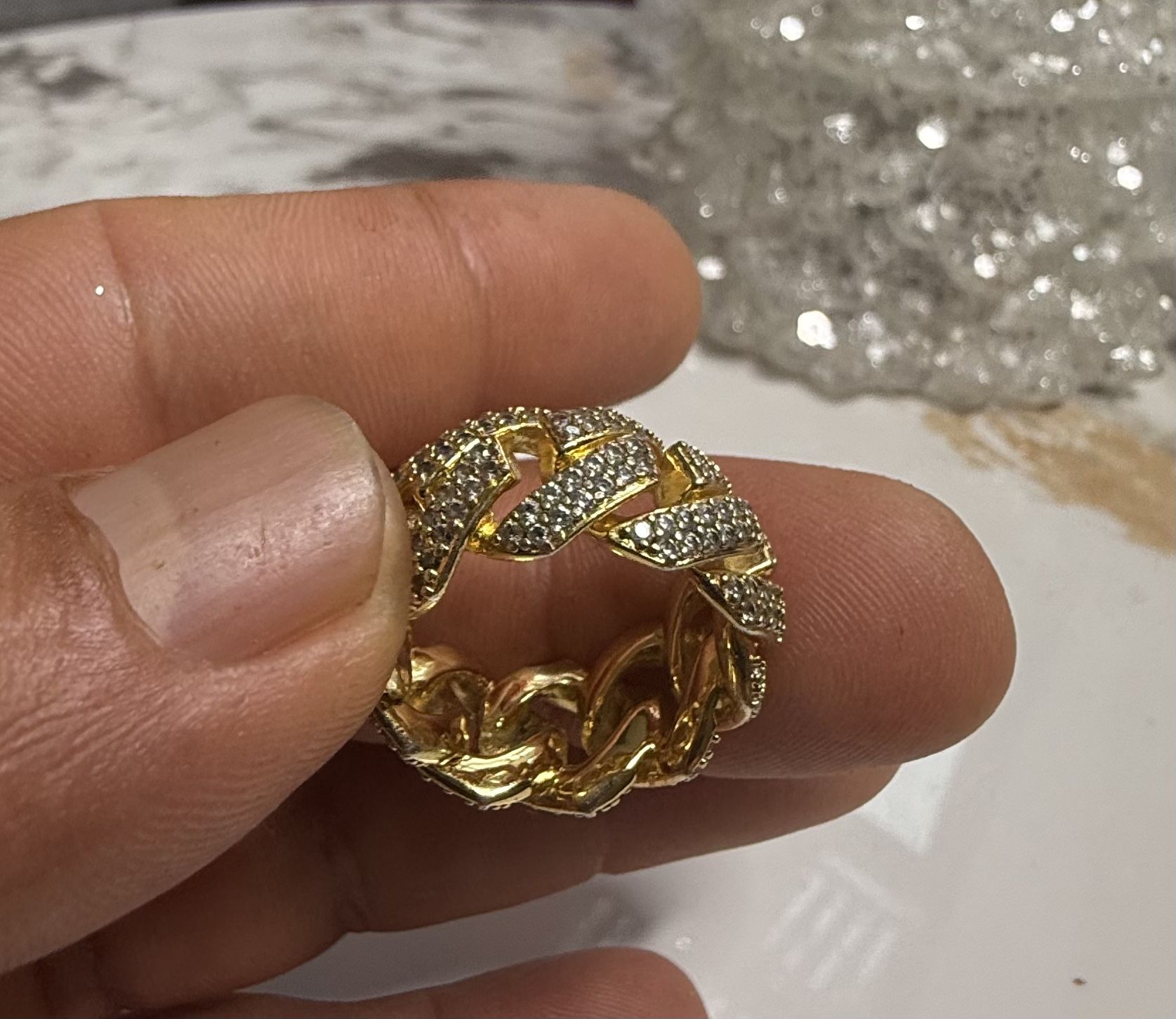 Ring Gold Moissanite Band Size 5 