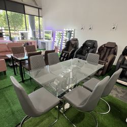 Modern Dining Table with 6 Chairs / Mesa de comedor moderna con 6 sillas