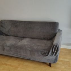 Grey Couch With Cover 