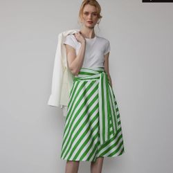 Vintage Style Striped Skirt 
