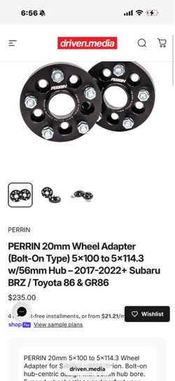 Perrin 20mm adapters 5x100 to 5x114.3