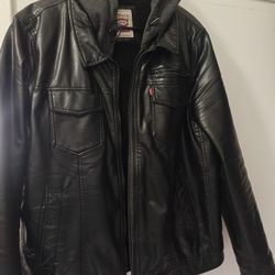 Levi's Leather Jacket With hoodie 