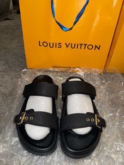Black print LV sandals size 39 fashion inspired