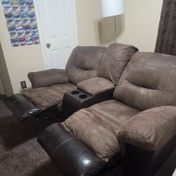 Brown Reclyner 2 Seater