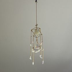 Gold Crystal Sun Catcher - Boho Hanging Decor