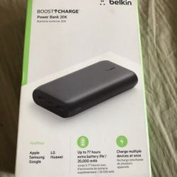 Belkin Boost Charge Portable Multi Device Power Bank Charger 20K USB USB-C