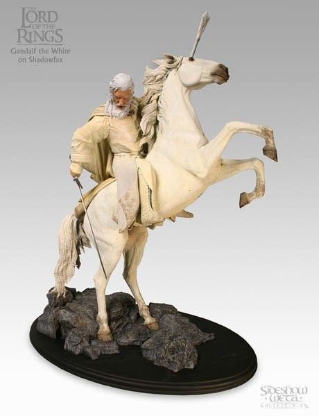 Gandalf the white on shadowfax polystone statue, lotr, sideshow weta collectibles, The Lord of the Rings