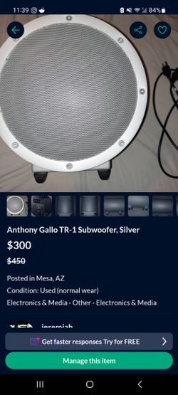 Anthony Gallo TR-1 Works Great