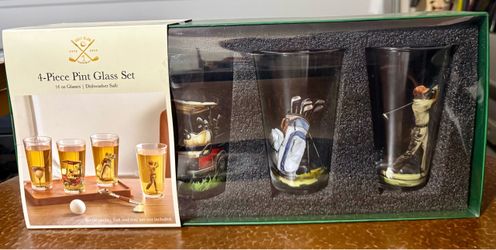 NEW Golf Beer Pint Glasses – Set of 4